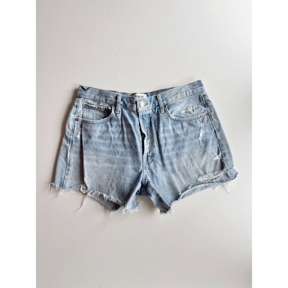 AGOLDE Parker Long Swapmeet High Rise Denim Cut Off Shorts, Size 30 - Picture 5 of 13